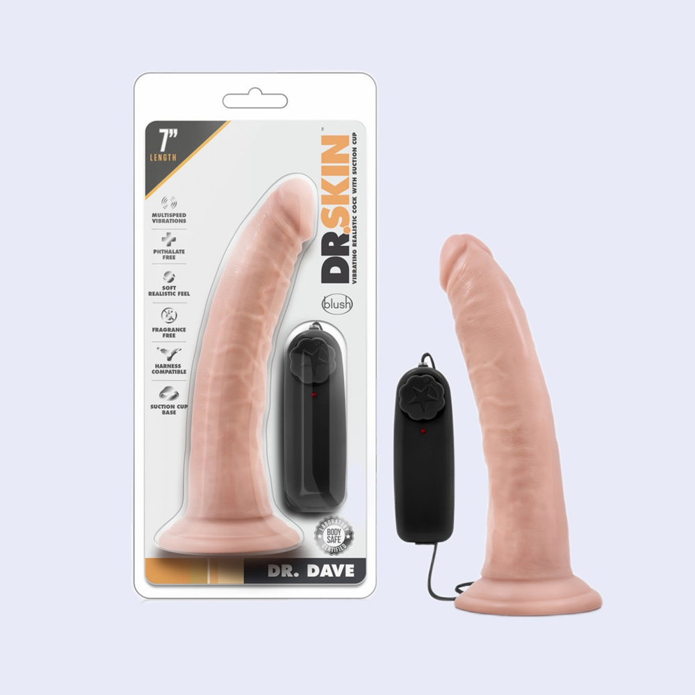Dr. Dave 7" Vibrating Cock With Suction Cup