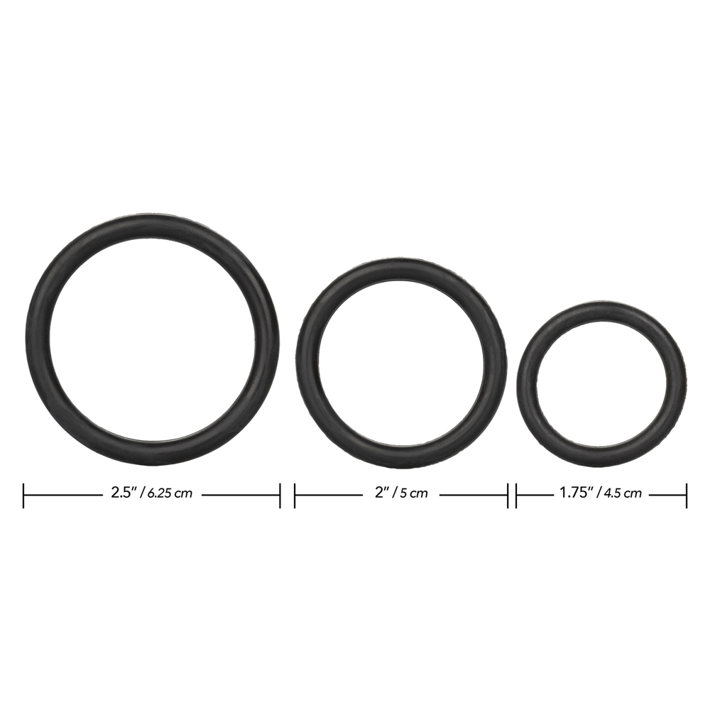 CalExotics Rubber Cock Ring 3-Piece Set - La Pepa