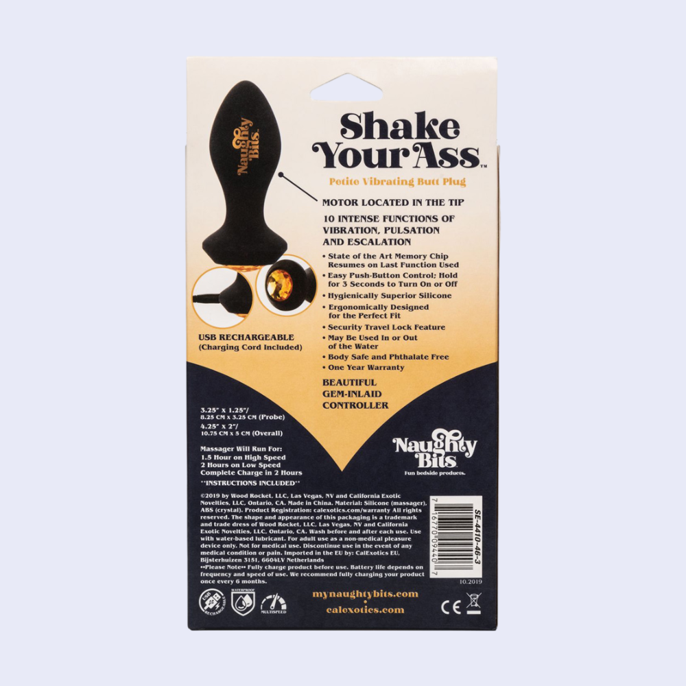 Naughty Bits Shake Your Ass Vibrating Butt Plug - La Pepa