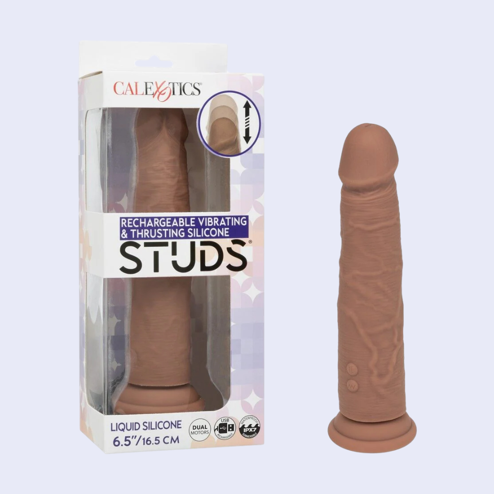 CalExotics Studs 6.5 Inch Vibrating Thrusting Dildo - La Pepa
