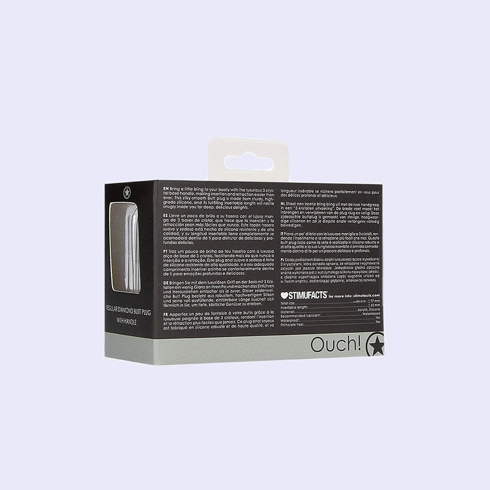 Ouch! Regular Diamond Butt Plug With Handle