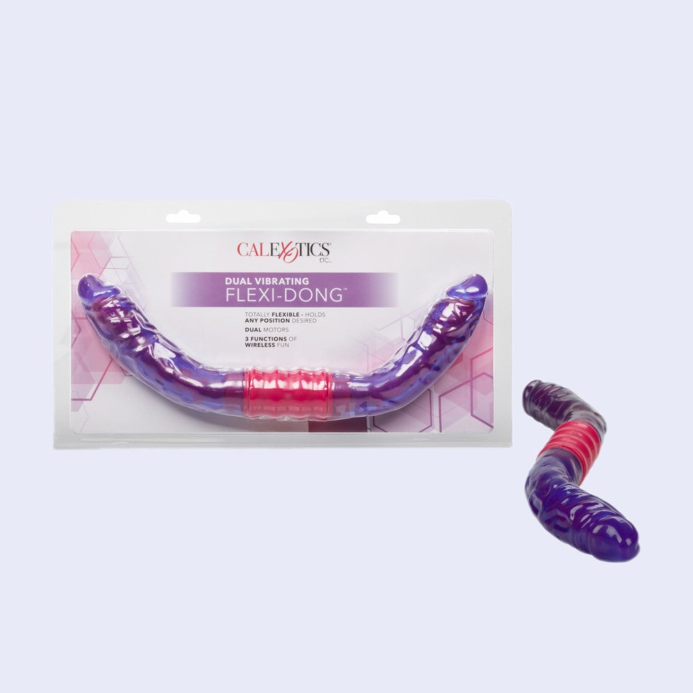 Dual Vibrating Flexi-Dong 15 Inch Dildo