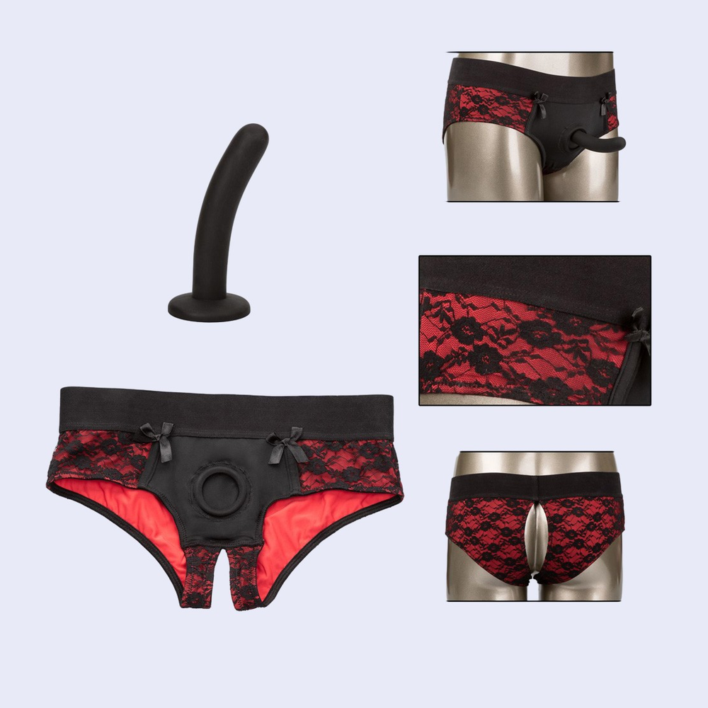 Scandal Crotchless Pegging Panty Set S/M
