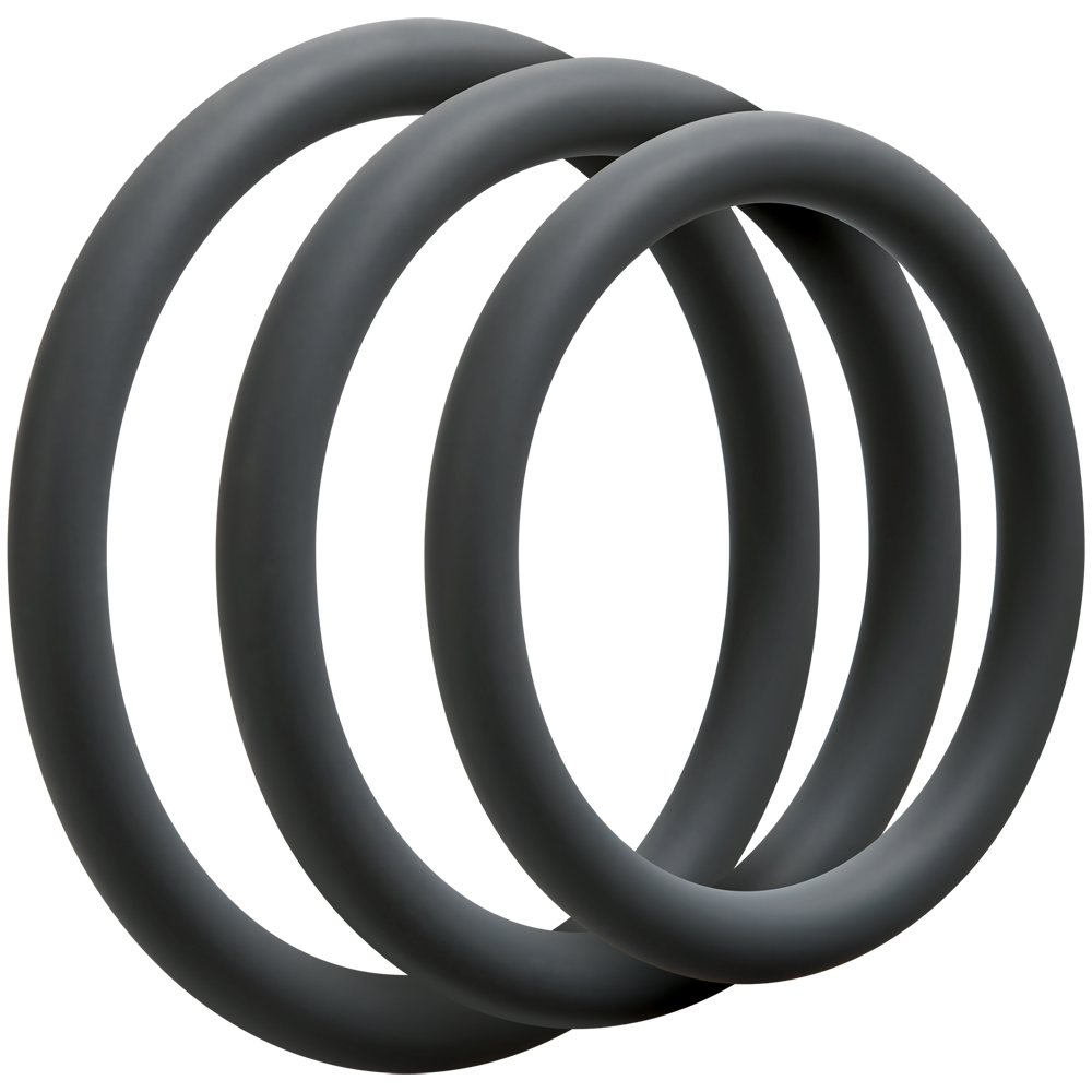 Doc Johnson OptiMALE Thin Silicone Cock Ring Set - La Pepa