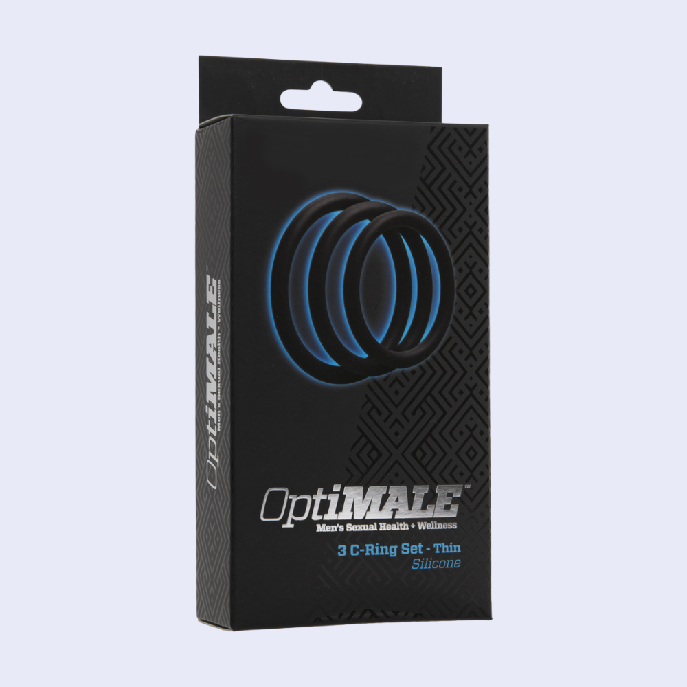 Doc Johnson OptiMALE Thin Silicone Cock Ring Set - La Pepa