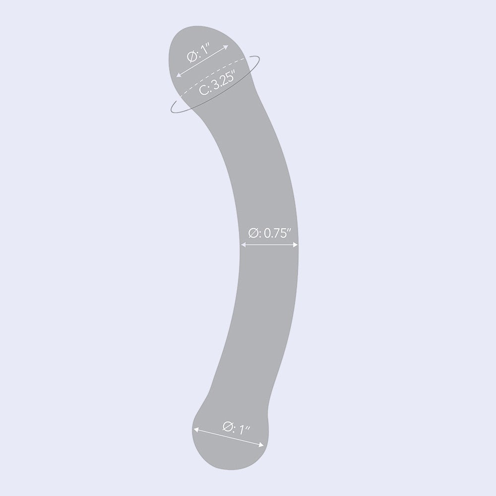 GLAS 6 Inch Curved G-Spot Glass Dildo