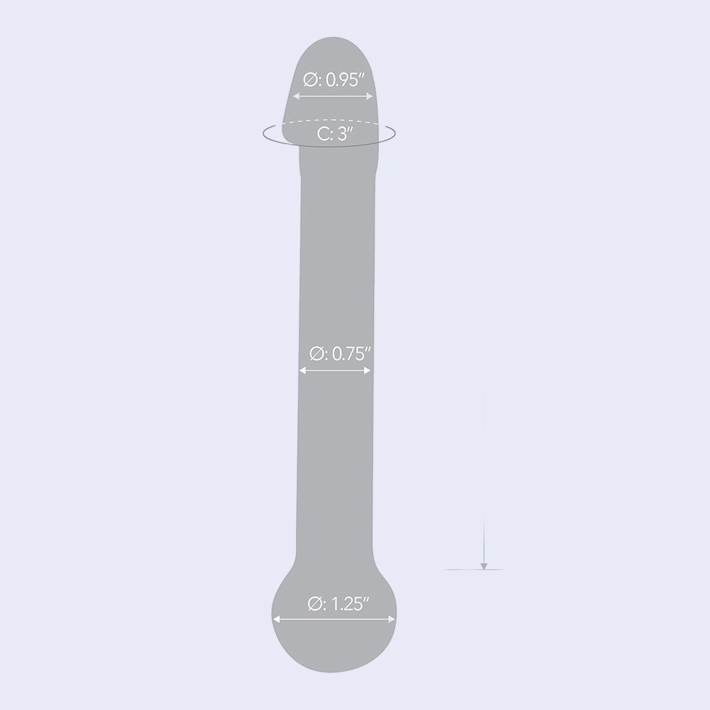 GLAS 7 Inch Realistic Head Glass Dildo