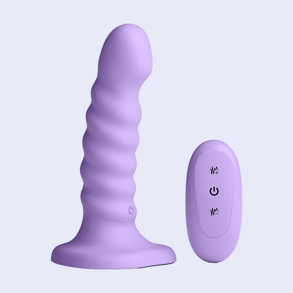 NS Novelties Colours Ribbed Remote Vibrating Dildo - La Pepa