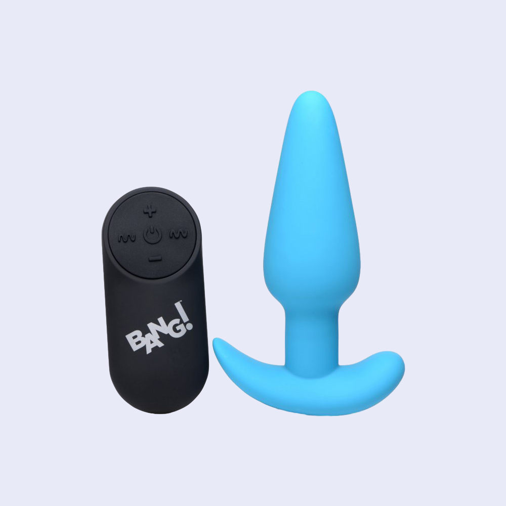 Bang! 21X Vibrating Silicone Butt Plug with Remote - La Pepa