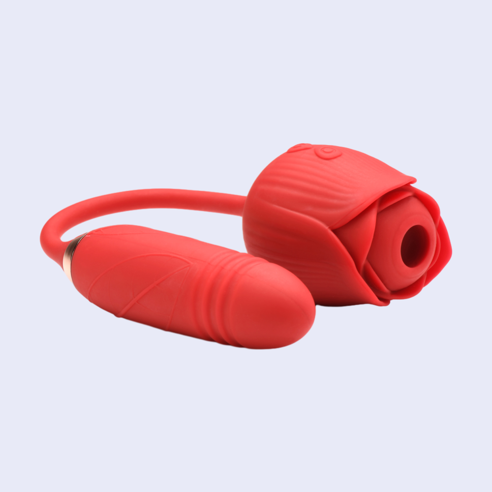 Bloomgasm Romping Rose Suction and Thrusting Vibrator - La Pepa
