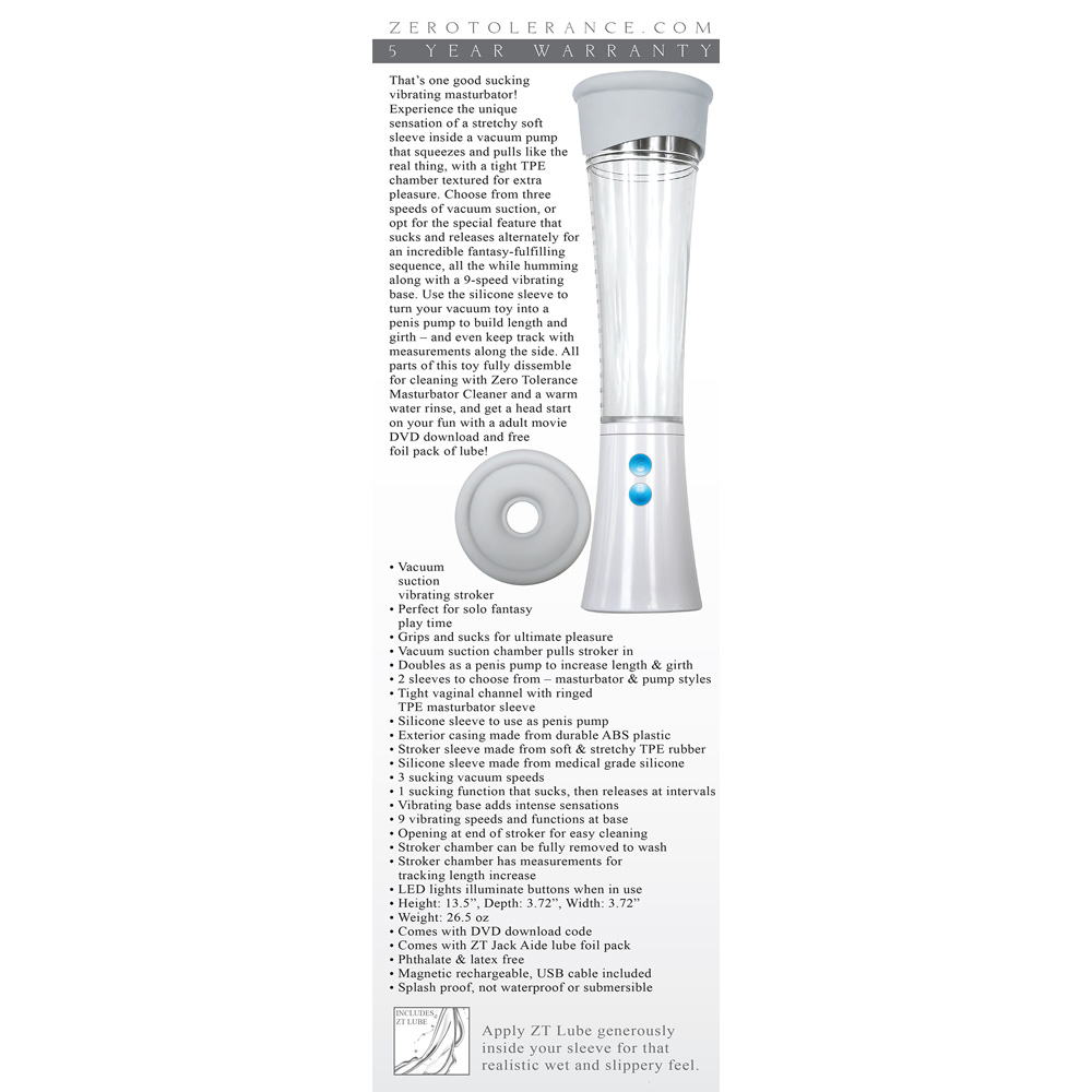 Zero Tolerance Sucking Good Vibrating Suction Masturbator - La Pepa
